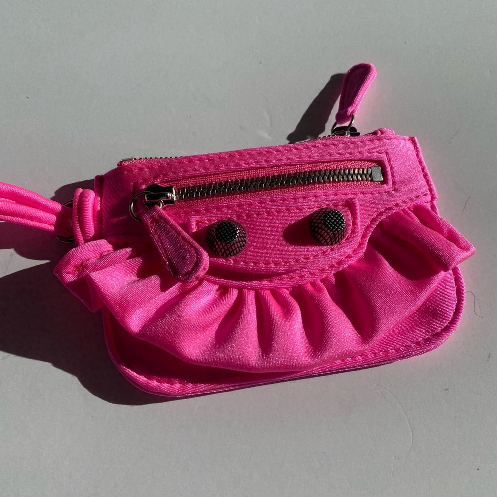 Balenciaga Bubblegum Le Carole Coin Pouch NWT Spandex